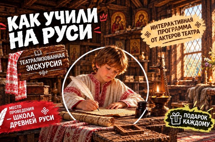 Интерактивная театрализованная экскурсия «КАК УЧИЛИ НА РУСИ»